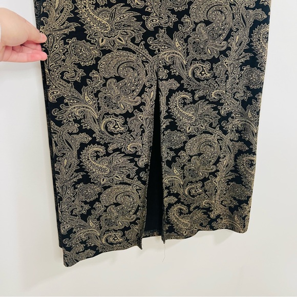 Vintage Susan Lawrence Paisley Black and Gold Maxi Skirt Victorian Layering - Picture 5 of 7